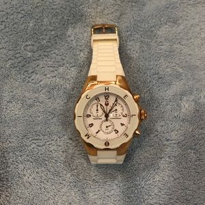 Michael Kors White Rubber and Gold Watch